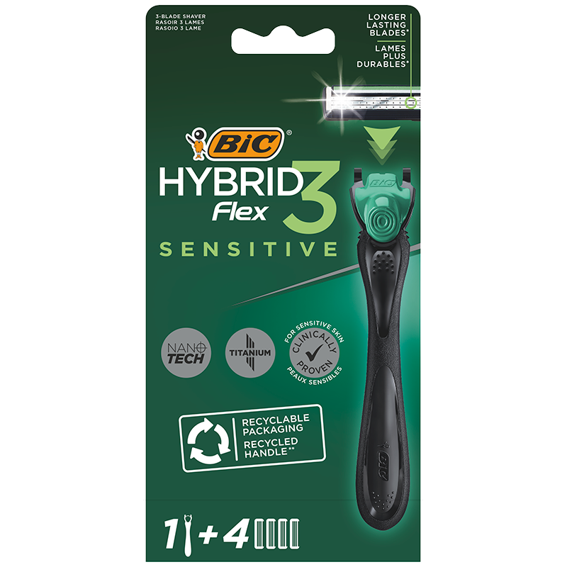 BIC Hybrid Flex 3 Sensetive Skraber (4 stk)